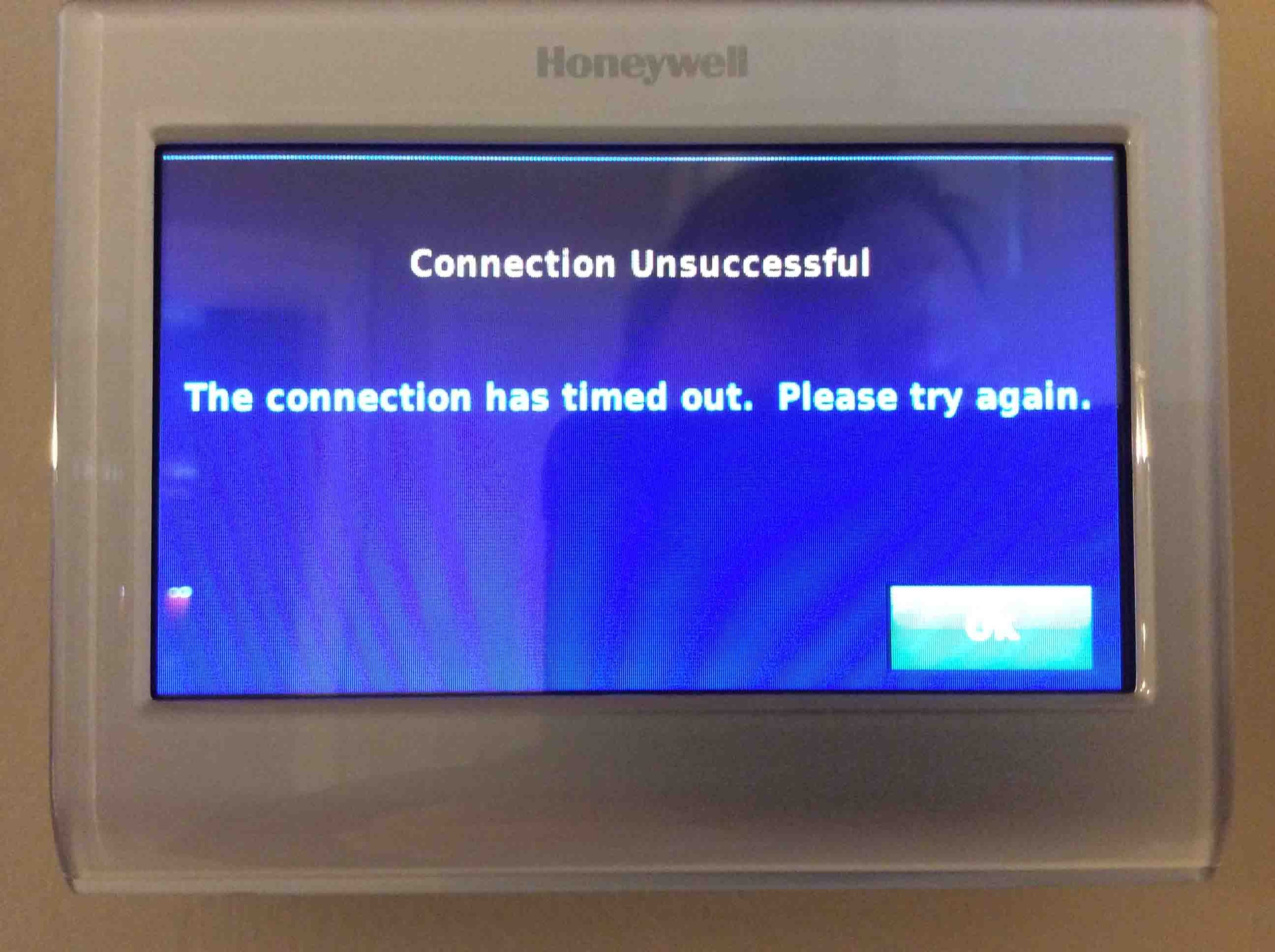 honeywell thermostat waiting for update